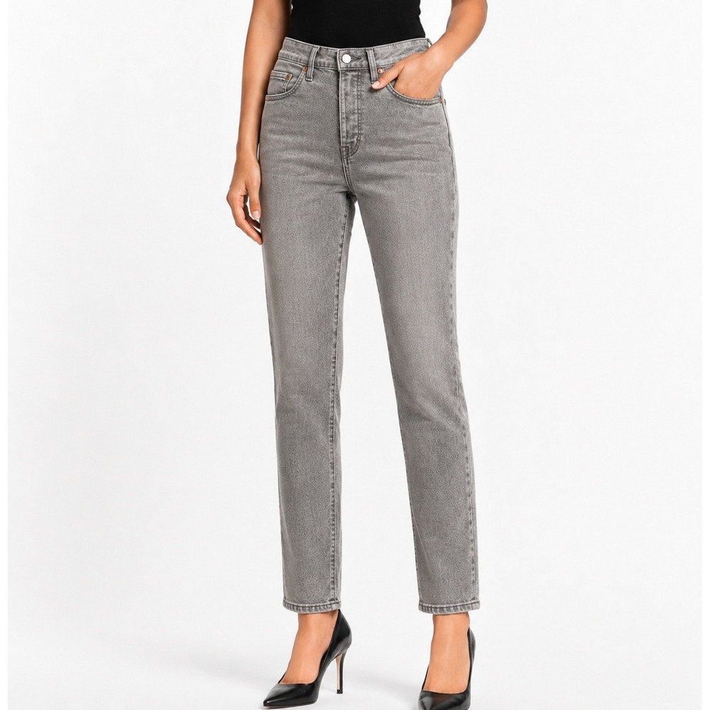 Levis Premium 501s Skinny Grey High Rise Button Fly Stretch Jeans Womens 25 x 28